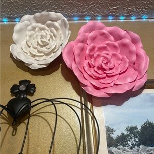 Pink and White Floral Wall Decor